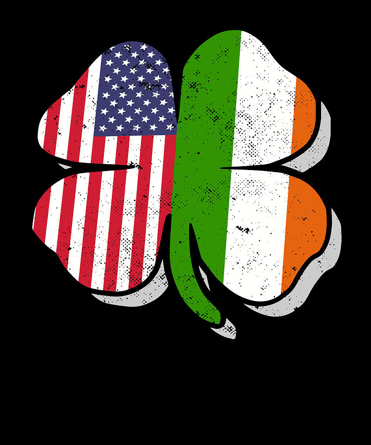 Four Leaf Clover I St Patrick S Day Irish American Flag Digital Art By