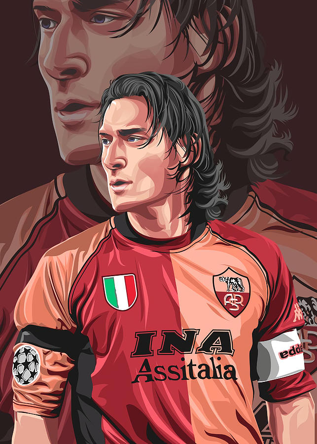 Francesco Totti Poster Ngedit Vector Tapestry Textile By Brooke Lyons