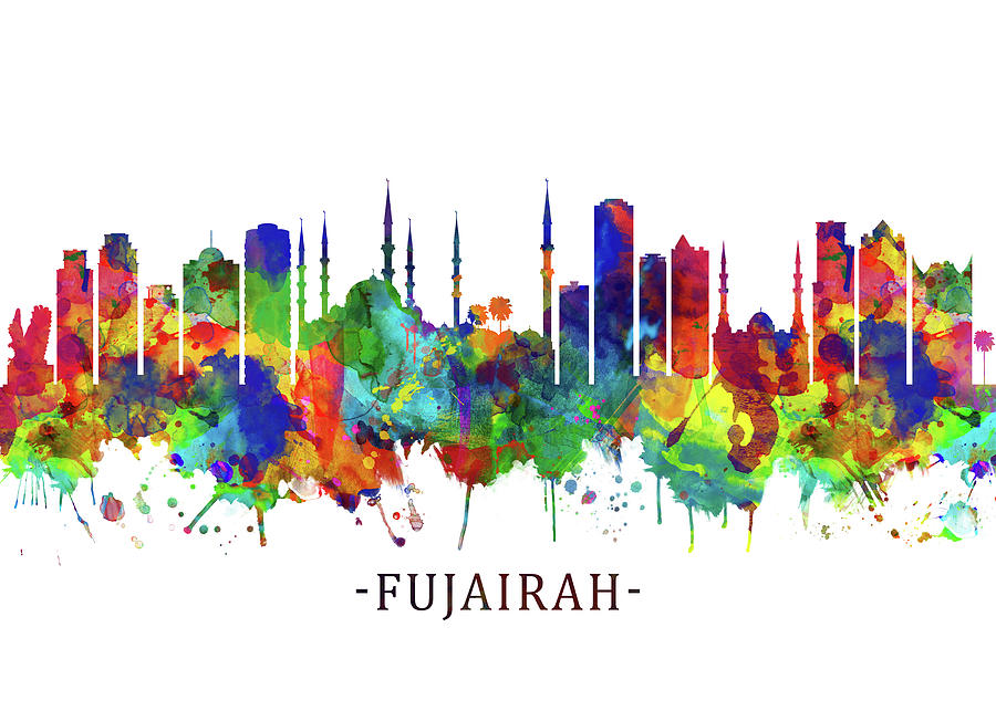 Fujairah Uae Skyline Mixed Media By Nextway Art Pixels