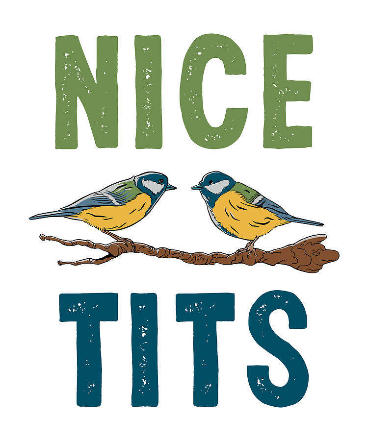 Funny NICE TITS Ornithology Bird Gift Birdwatching Digital Art By P A