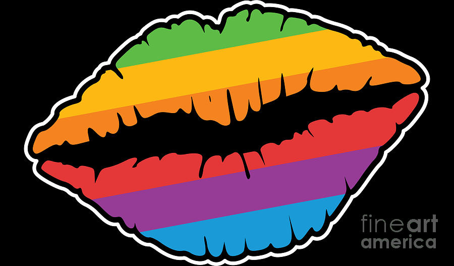 Gay Pride Lesbian Lgbt Pride Rainbow Lips Lip Digital Art By Haselshirt