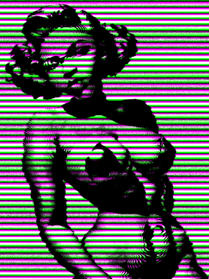 Glitching Tv Black Nude Pinup Digital Art By Whitney Ervin Pixels