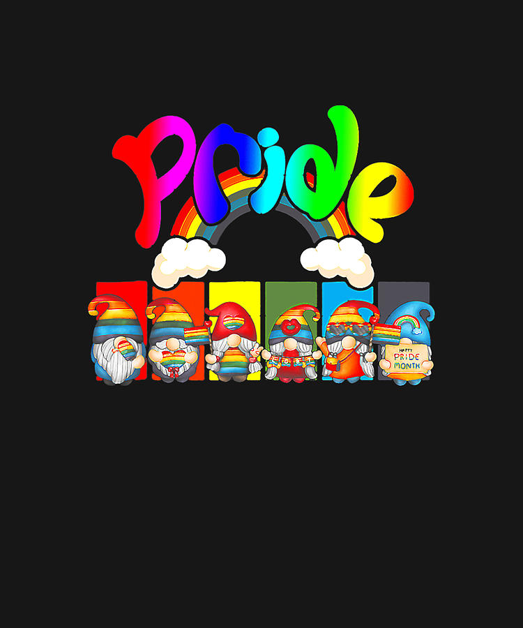 Gnomes Happy Pride Month Gay Pride Rainbow Flag Lgbt T Drawing By