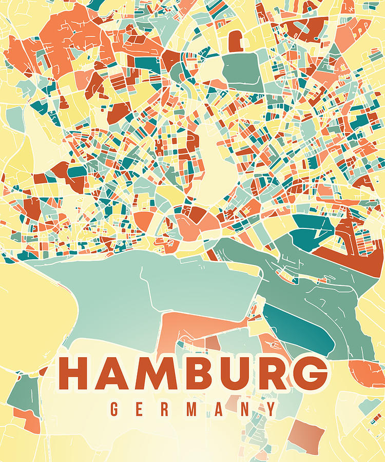 Hamburg Germany Map Digital Art By Alexandru Chirila Fine Art America