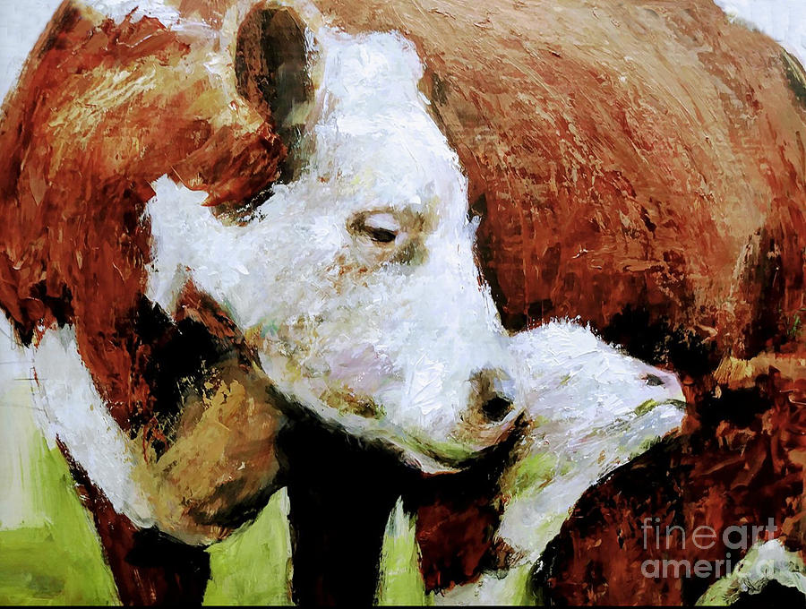 Herford And Calf Painting By Rick Enbody Fine Art America