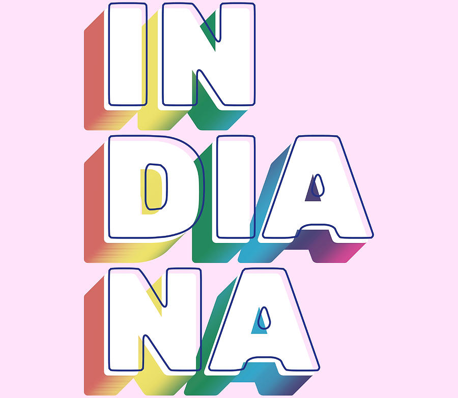 Indiana Rainbow Typography Lgbt Poster Boy Painting By Walker Cook Pixels