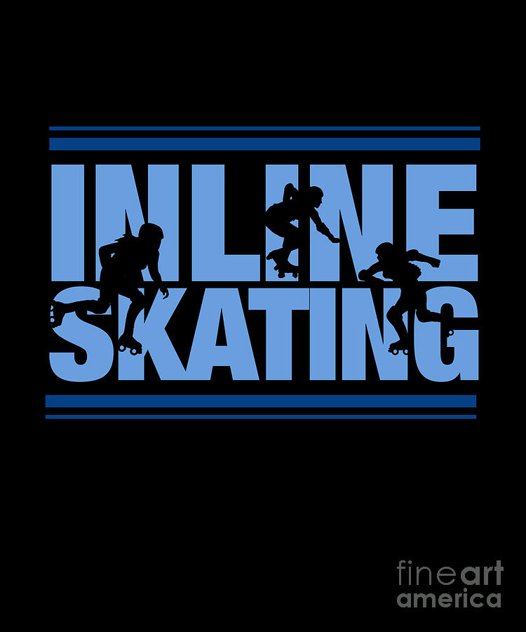 Inline Skating Roller Skates Rollerblading Skater Gift Digital Art By