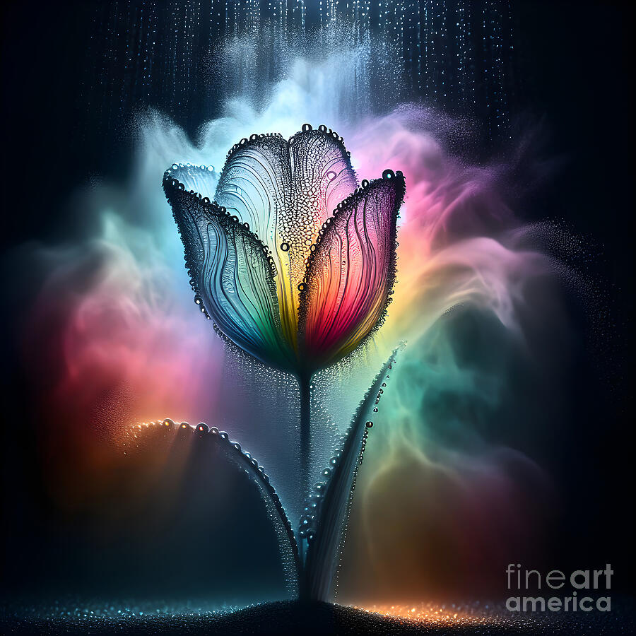 Iridescent Rainbow Tulip Digital Art By Maria Dryfhout Fine Art America