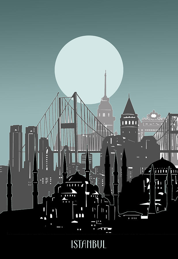 Istanbul Skyline Minimal Digital Art By Bekim M Fine Art America