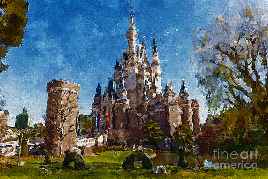 Japan Tokyo Disneyland Castles Parks Design Tower Cities Digital Art By