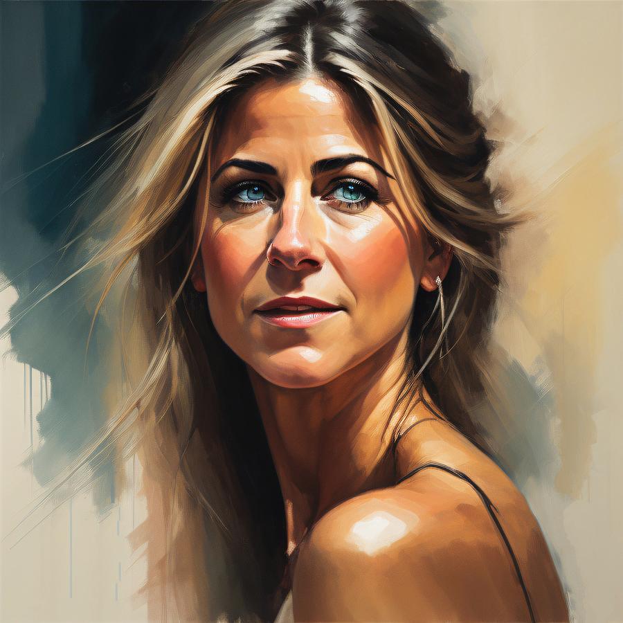 Jennifer Aniston Portrait Digital Art By Bob Smerecki Fine Art America