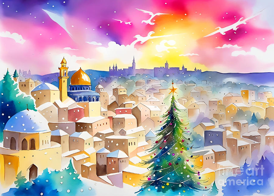 Jerusalem Christmas Tree II Painting By Munir Alawi Fine Art America