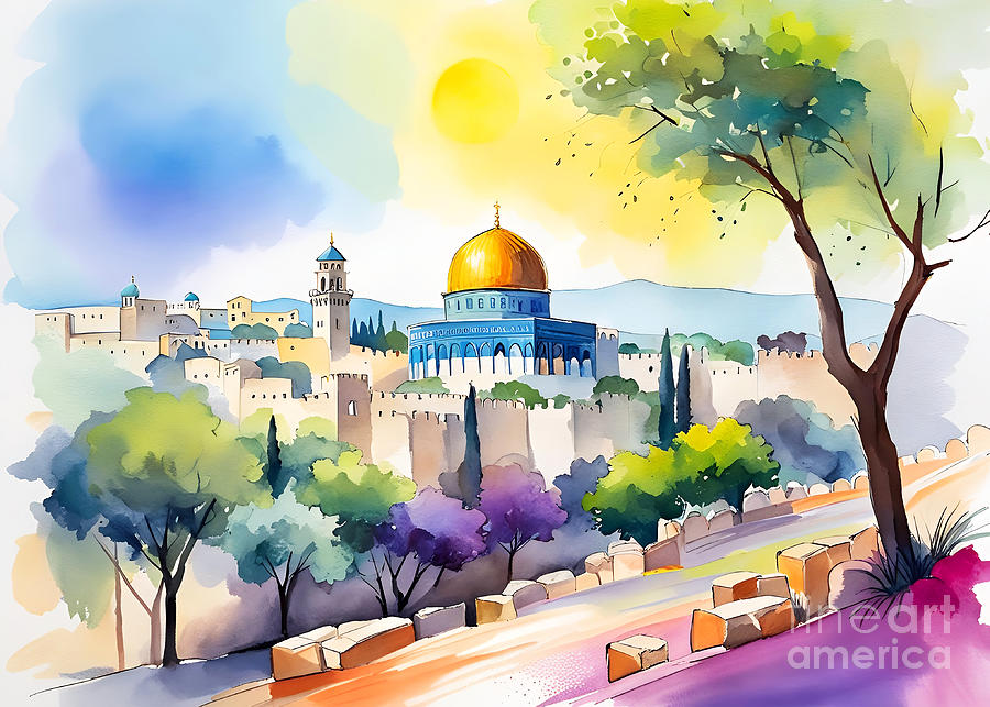 Jerusalem Dome Of The Rock II Painting By Munir Alawi Fine Art America