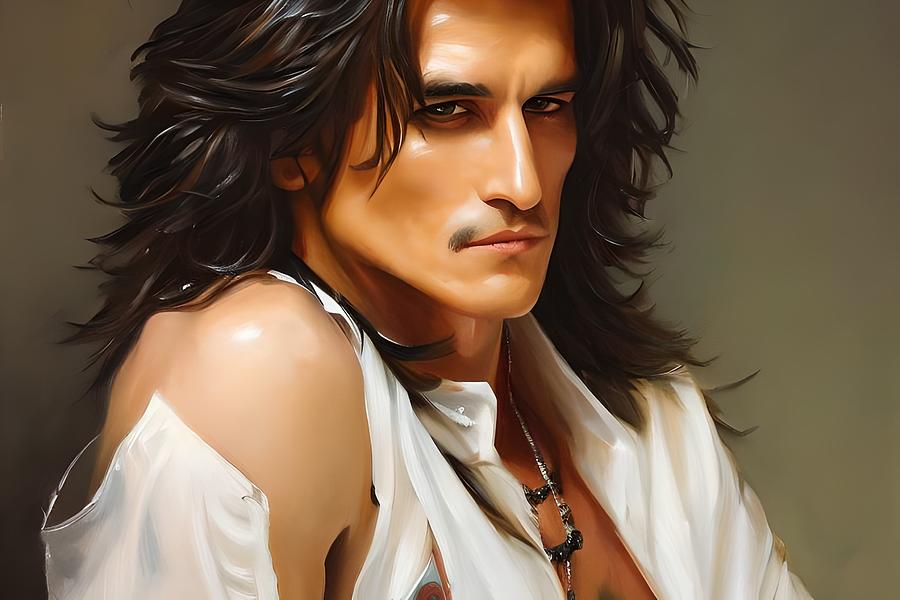 Joe Perry Oil Painting Digital Art By Star Dreamer Fine Art America