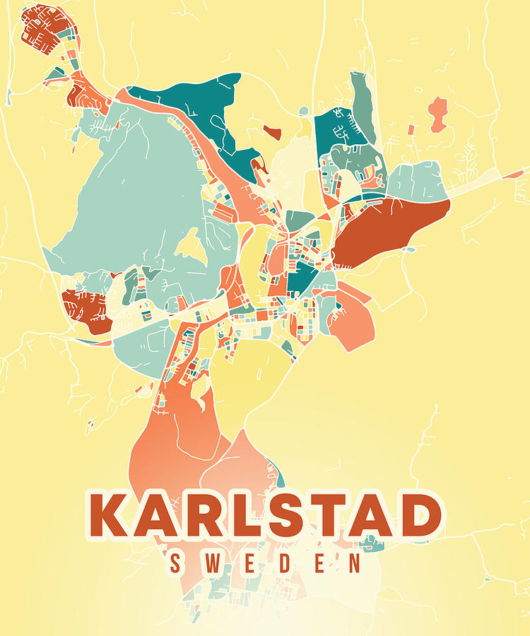 Karlstad Sweden Map Digital Art By Alexandru Chirila Pixels