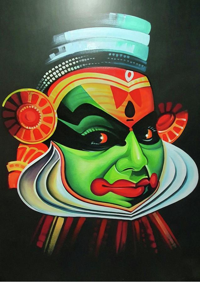 Kathakali Painting By Rinesh Vasudev Fine Art America