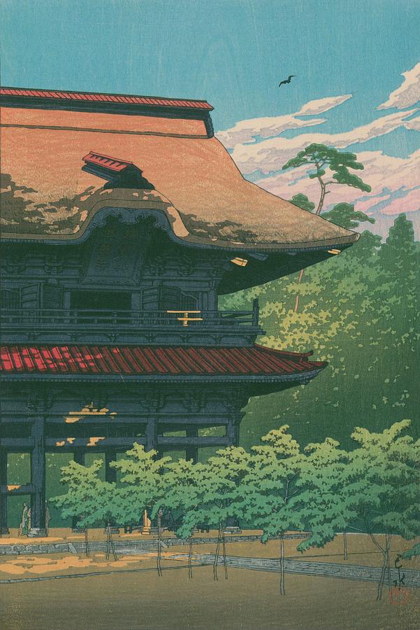 Hasui Kawase Kencho Temple Kamakura Painting By Aesthetics Store