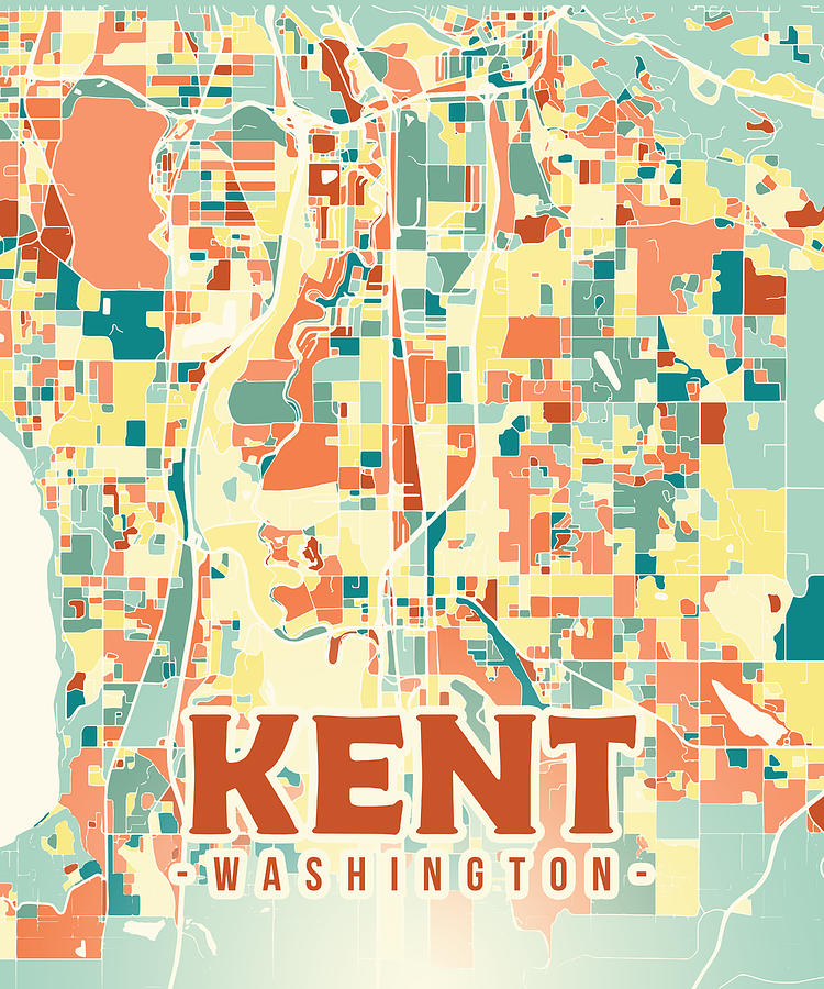 Kent Us Map Digital Art By Alexandru Chirila Fine Art America