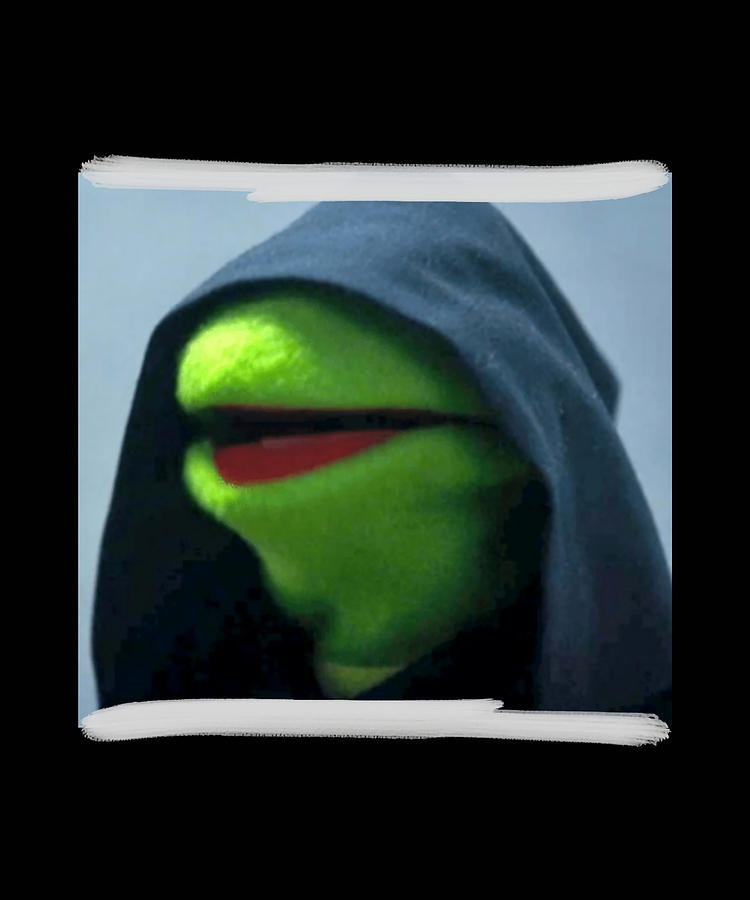 Kermit Black Hood Evil Hooded Kermit The Frog Painting By Harrison