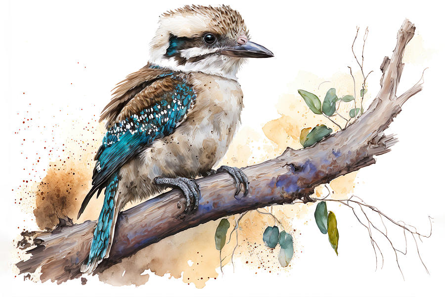 Kookaburra Australian Bird Watercolor Painting Painting By Luke Dwyer