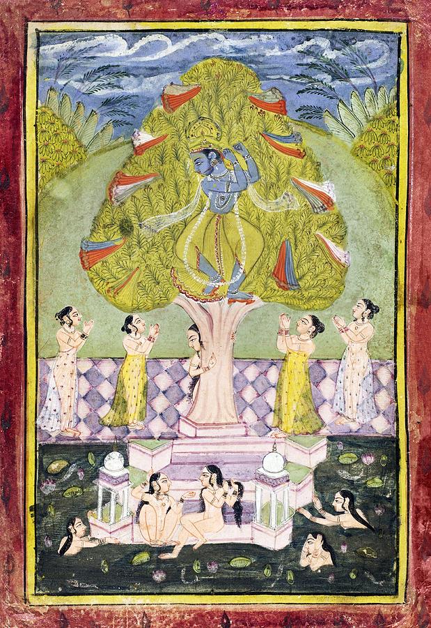 Krishna Steals The Clothes Of Gopis Painting By Anonymous Fine