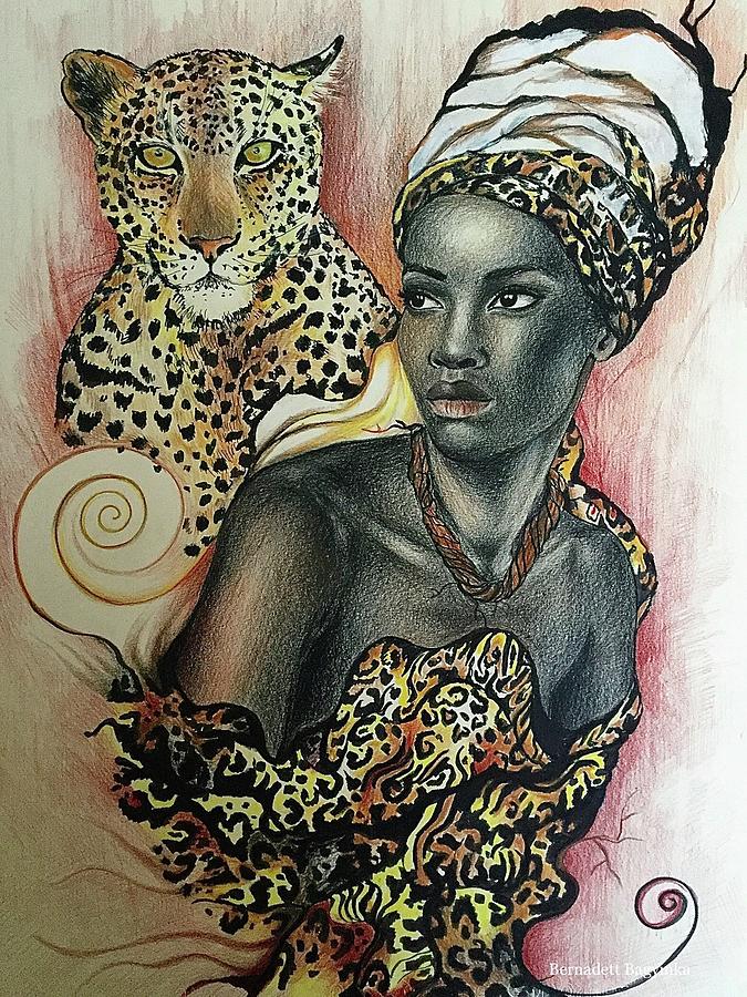 Leopard Goddess Drawing By Bernadett Bagyinka Fine Art America