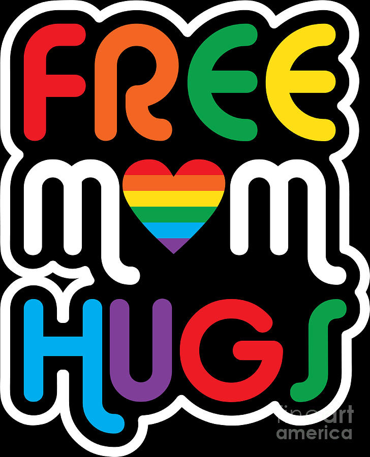 Lgbt Free Hugs Rainbow Gay Lesbian Pride Holiday Gift Digital Art By