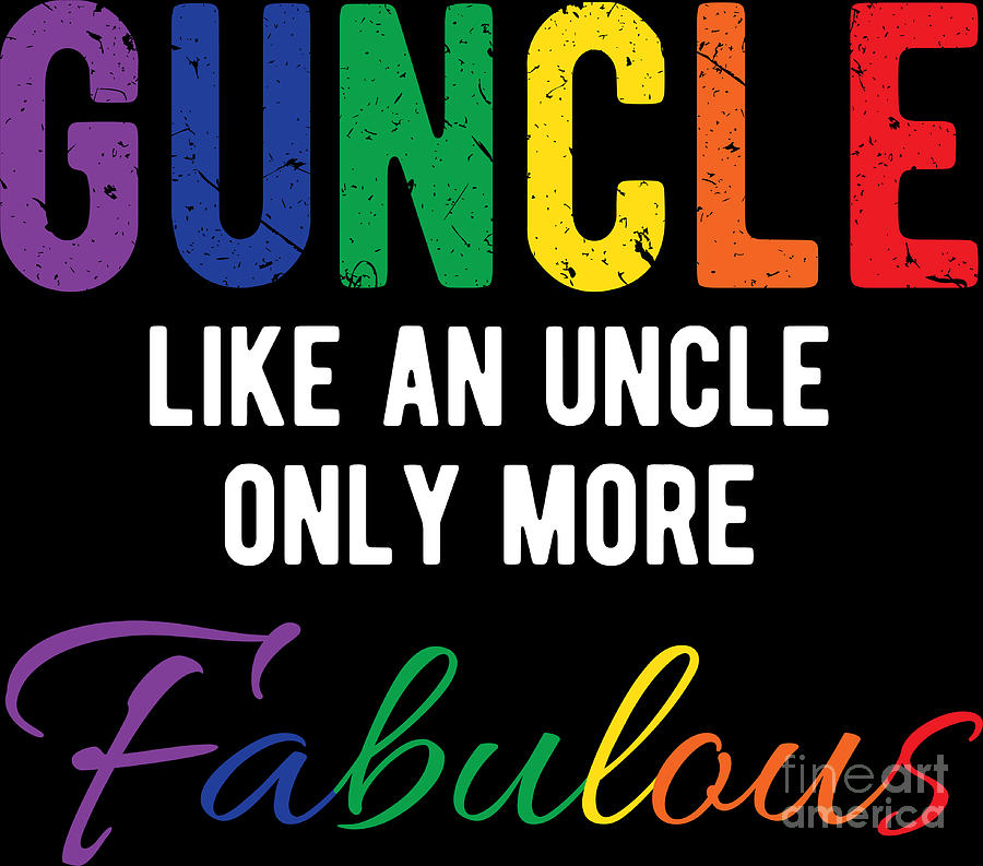 Lgbt Guncle Rainbow Gay Lesbian Pride Holiday Gift Digital Art By