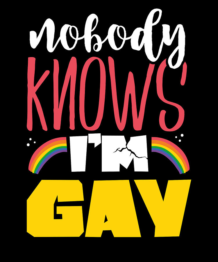 Lgbtq Gift Nobody Knows Im Gay Rainbow Pride Drawing By Kanig Designs