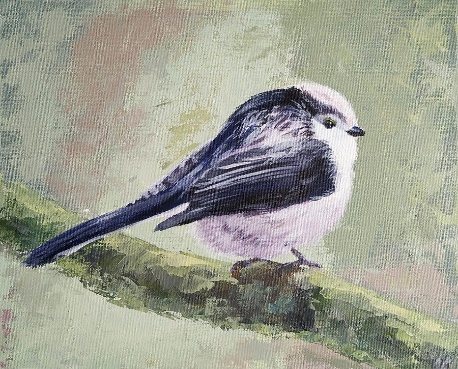 Long Tailed Tit Bird Painting Painting By Iryna Khort Fine Art America