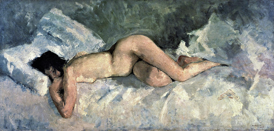 Lying Naked Digital Remastered Edition Painting By George Hendrik