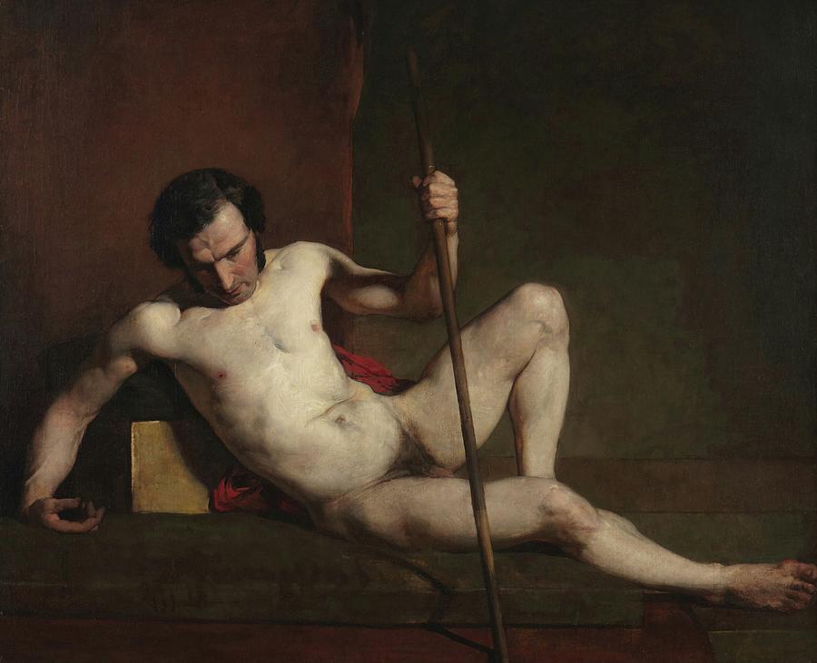 Male Nude Leaning On A Staff Painting By William Etty Pixels