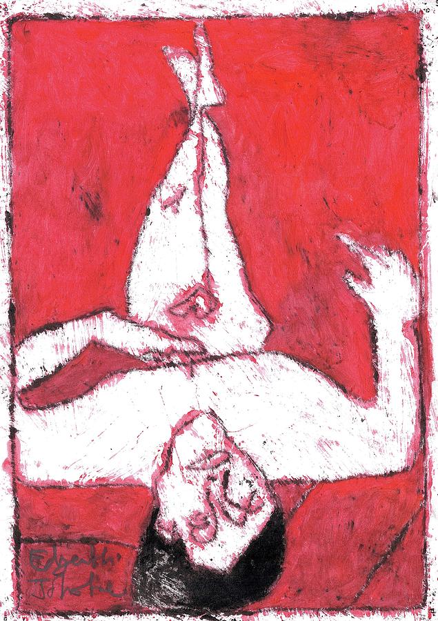 Male Nude On Red 3 Painting By Edgeworth Johnstone Fine Art America