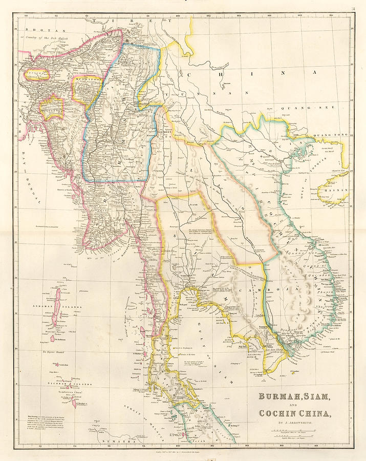 Map Of Burmah And Adjacent Countries Compiled From Various M S And