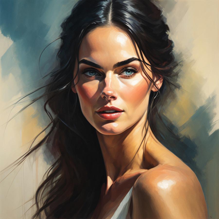 Megan Fox Portrait Digital Art By Bob Smerecki Fine Art America