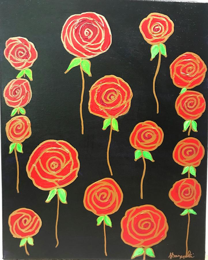 Midnight Roses Painting By Jennifer Sarzynski Fine Art America