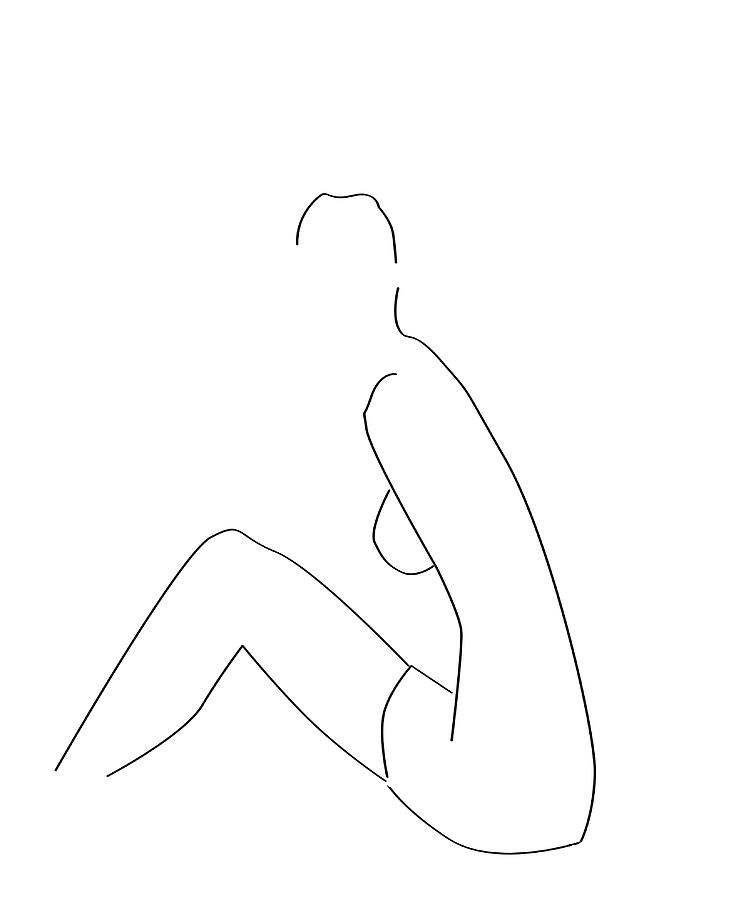 Minimalist Nude Line Drawing 2o Mixed Media By Brian Reaves Fine Art