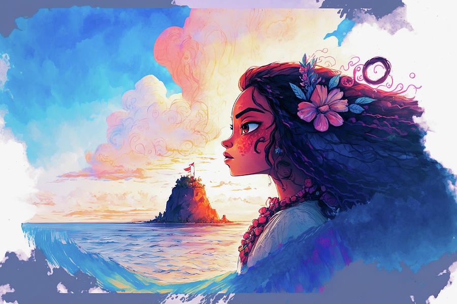 Moana Portrait Painting By Billy Bateman Pixels