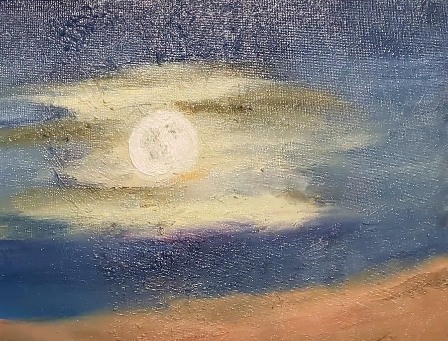 Moon Thru Dark Art Room Window Painting By Joseph Eisenhart Fine Art