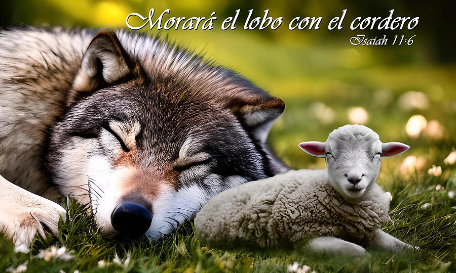 Morara El Lobo Con El Cordero Digital Art By Cat J Pixels