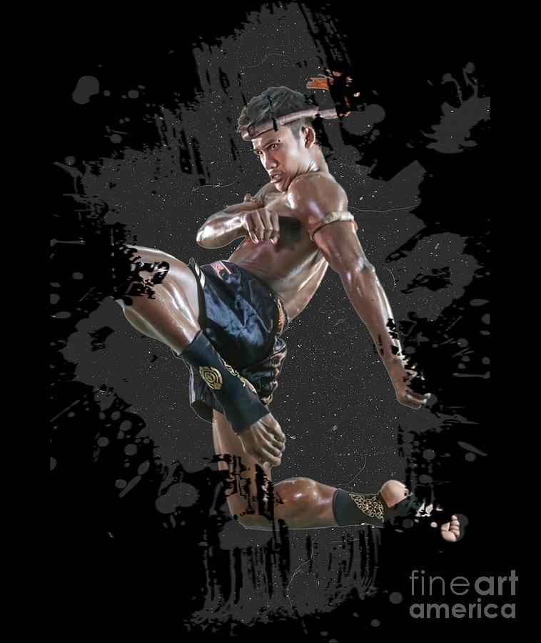 Muay Thai Knee Buakaw Paint Painting By White Ian Fine Art America