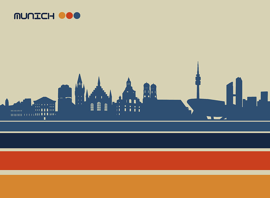 Munich Skyline Retro 2 Digital Art By Bekim M Fine Art America