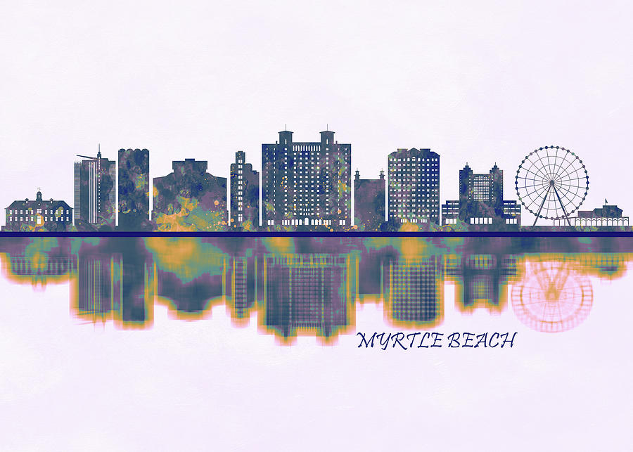 Myrtle Beach Skyline Painting By Nextway Art Fine Art America