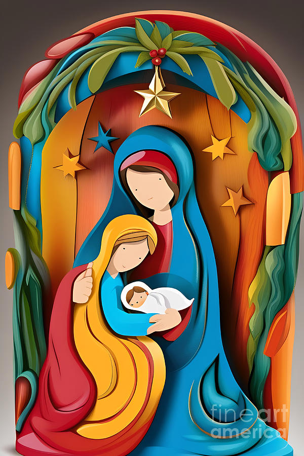 Nativity Scene In Colors VIII Digital Art By Munir Alawi Fine Art America