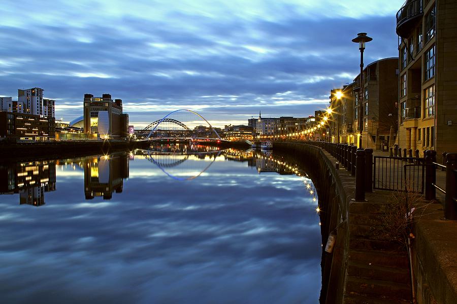 Newcastle Quayside At Blue Hour Uk Photograph By John Mannick Fine