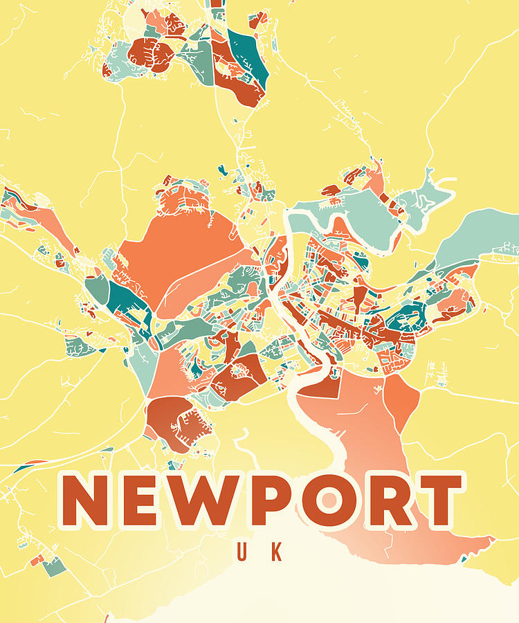 Newport UK Map Digital Art By Alexandru Chirila Fine Art America