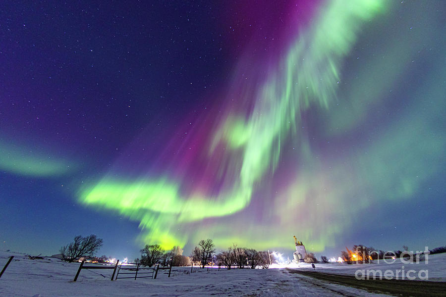 Northern Light Aurora Borealis At Manitoba In Canada Pyrography