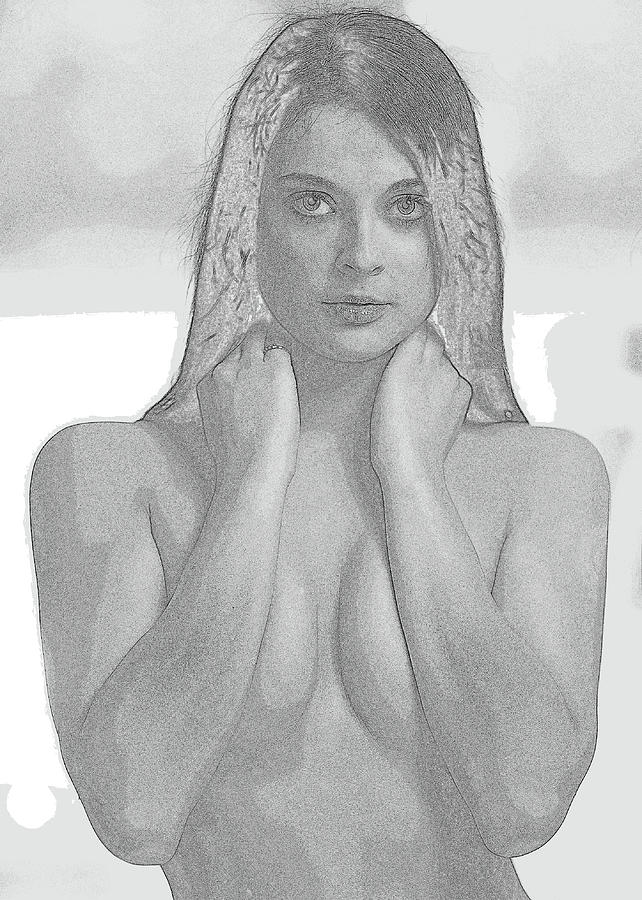 Nude Girl Sexy Brunette In Pencil Sketch Look Photograph By Amoklv Pixels