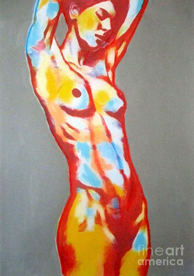 Nude Lady With Lowered Eyes Painting By Helena Wierzbicki Fine Art