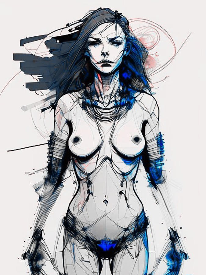 Nude Pen And Ink Sketch Digital Art By Whitney Ervin Fine Art America